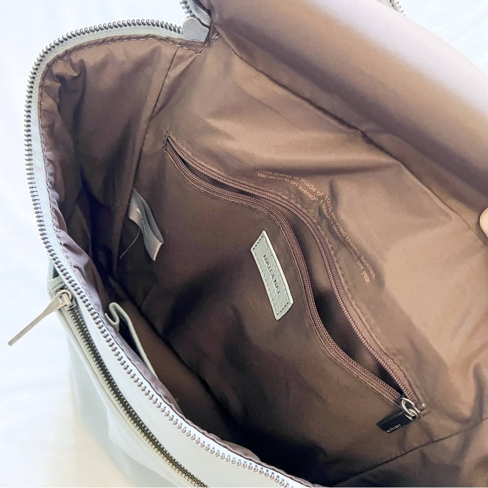 Matt & Nat Light Blue / Gray Vegan Leather Backpack - Picture 6 of 6
